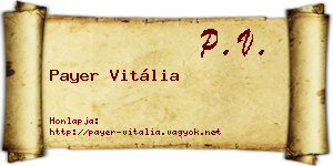 Payer Vitália névjegykártya